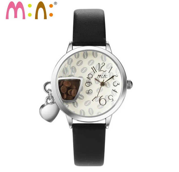 Новые дизайнерские часы с чашкой кофе повседневные кварцевые женские милый