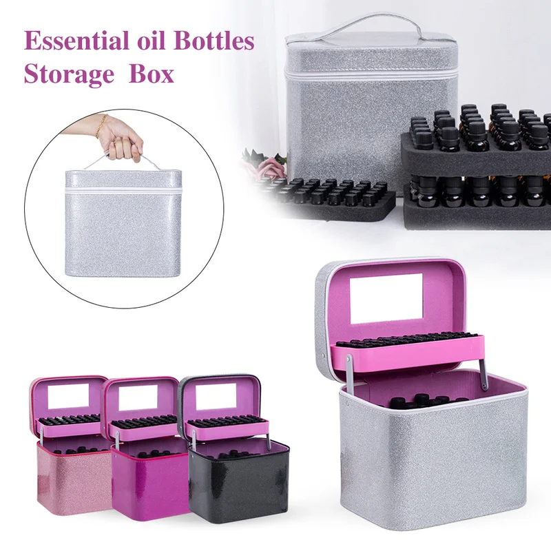 

60+45 Bottles Essential Oil Storage Box 15ML Perfume Essential Oil Box Travel Portable Carrying Holder Nail Polish Storage Bag