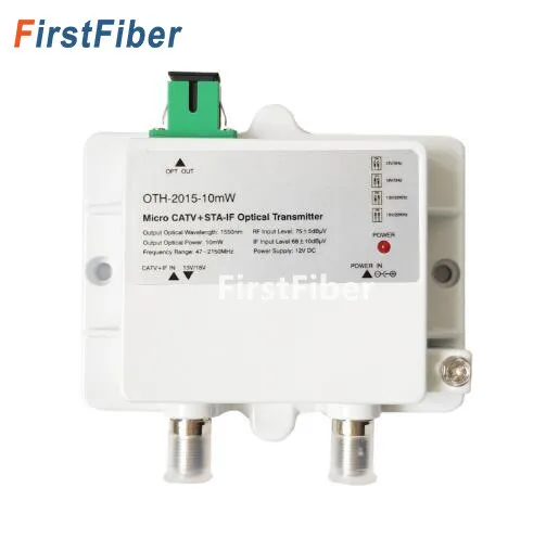 

catv+L-Band Satellite micro optical transmitter OTH-2015-10mW 47-2150MHz single mode 12V DC FTTH 1550nm optical transmitter