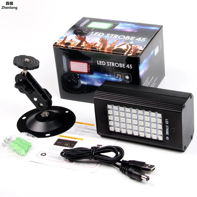 Мини 45 LED диско Dj сценический светильник 23 Вт звуковая активация стробоскоп ing