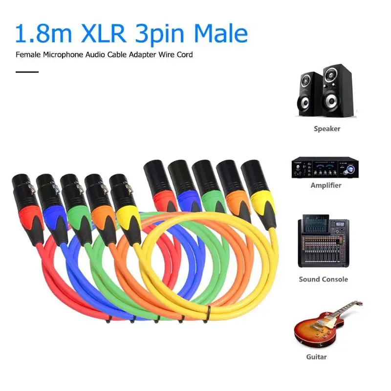 

1.8m 3Pin Canon Duke-to-Mother Mixer XLR Audio Line Cable Male to Female 3Pin Full Copper Audio Cable Wire for Microphone