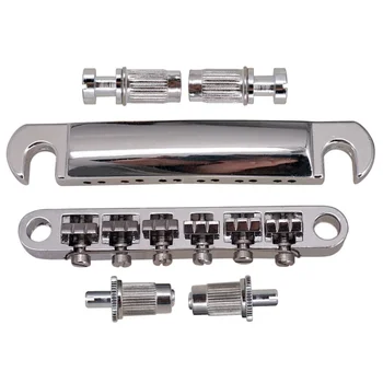 

12-String Electric Guitar Roller Saddles Bridge Tailpiece w/ Post Studs for for Electric Guitar