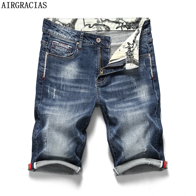 AIRGRACIAS 2020 Summer New Men's Stretch Short Jeans Fashion Casual 98% cotton High Quality Elastic Denim Shorts Brand Clothes AIRGRACIAS 2020 Summer New Men's Stretch Short Jeans Fashion Casual 98% cotton High Quality Elastic Denim Shorts Brand Clothes