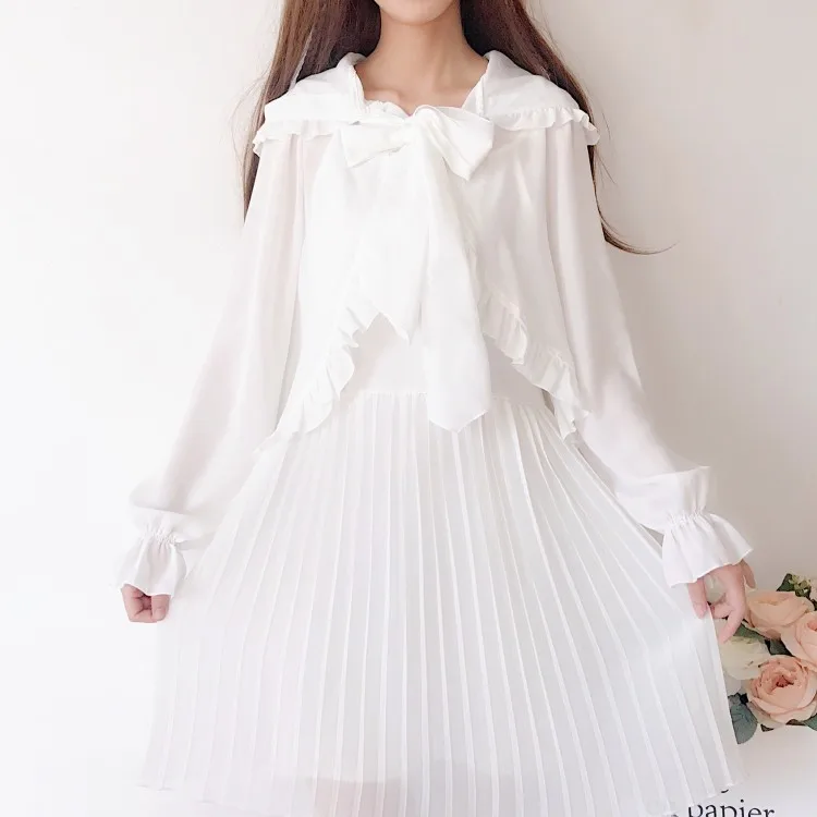 

Sunscreen Lolita top japan style kawaii girl Lolita cloak sunscreen shawl victorian shirt thin coat sweet lolita top loli coat