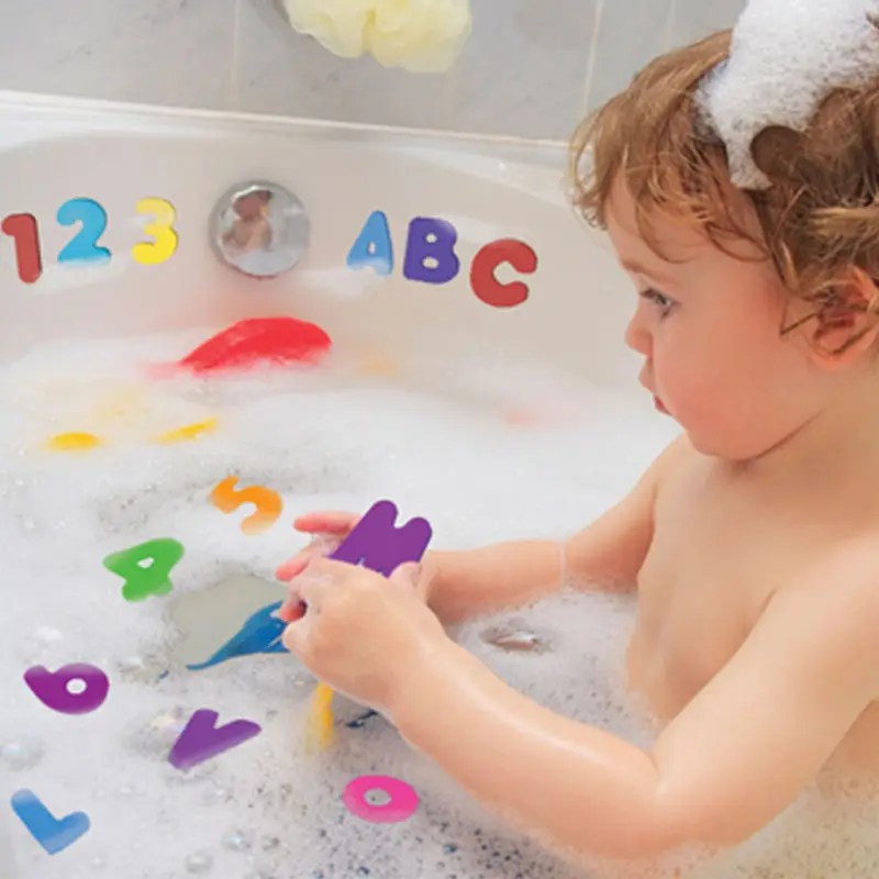 36 шт./компл. буквенно-цифровые буквы игрушки для ванной головоломка eva детские светодиод автомобильной шины can новые Ранние развивающие детские игрушки для ванной забавные игрушки