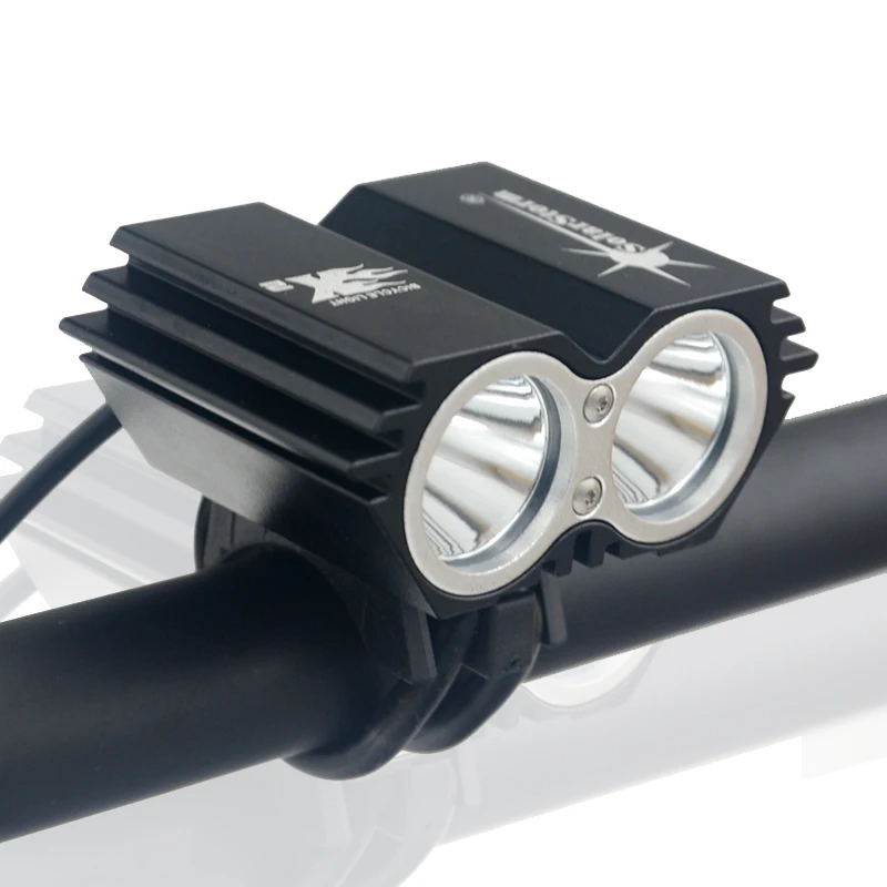Водонепроницаемый 5000 люмен 2x XML U2 светодиодный велосипедный светильник, головной светильник, налобный фонарь+ аккумулятор 6400 мАч+ зарядное устройство