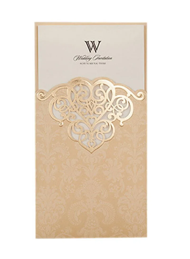  Screen Printing & Bronzing Red & Gold Laser Cut Wedding Invitations Birthday Invitation Marriage wi - 32990782883