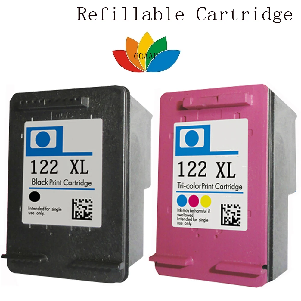 Дешево 2x чернильный картридж для совместимый hp 122 чернильный 122xl черный и трехцветный с чернилами hp Deskjet 1000 1050 2000 2050 3000 3050A 3052A принтер