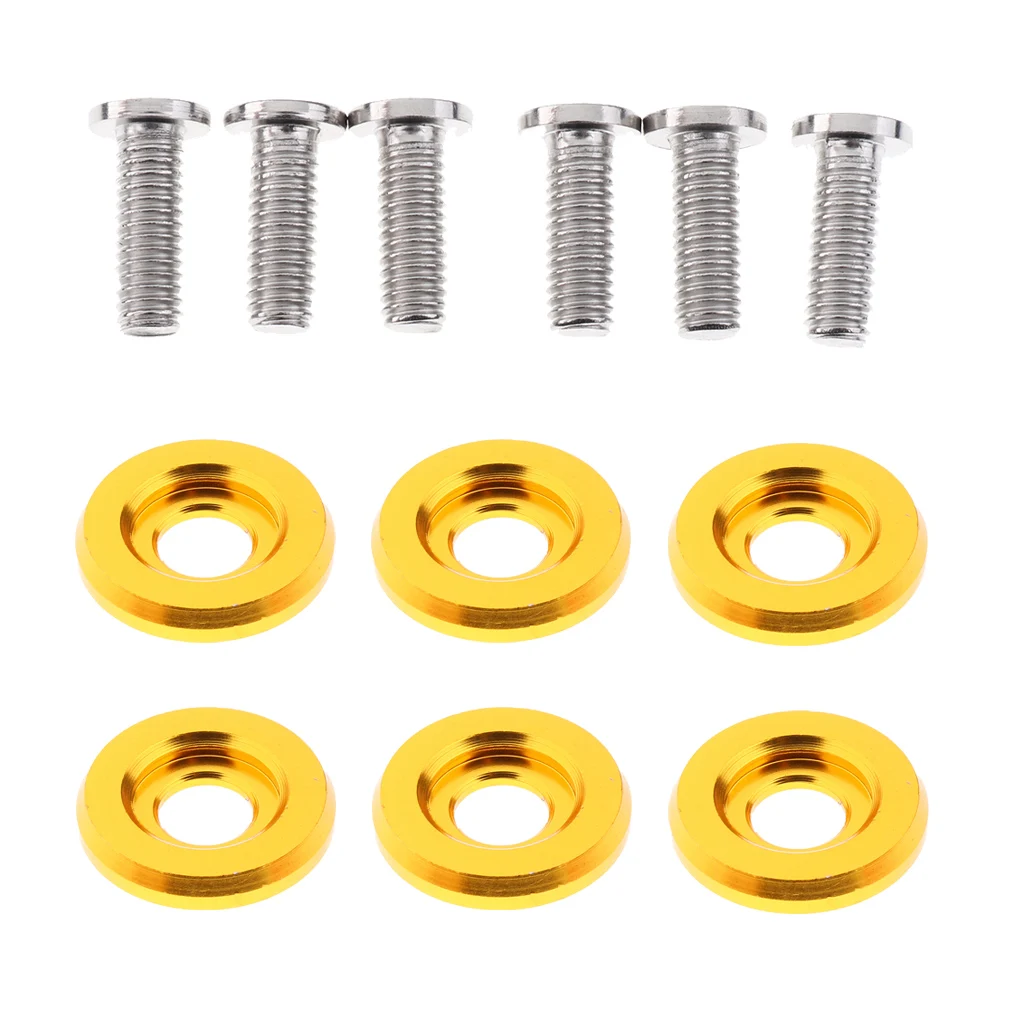6 Sets Car Aluminum Fender Bumper Washer Bolt Engine Bay Screw Kit High Strength Corrosion Resistant