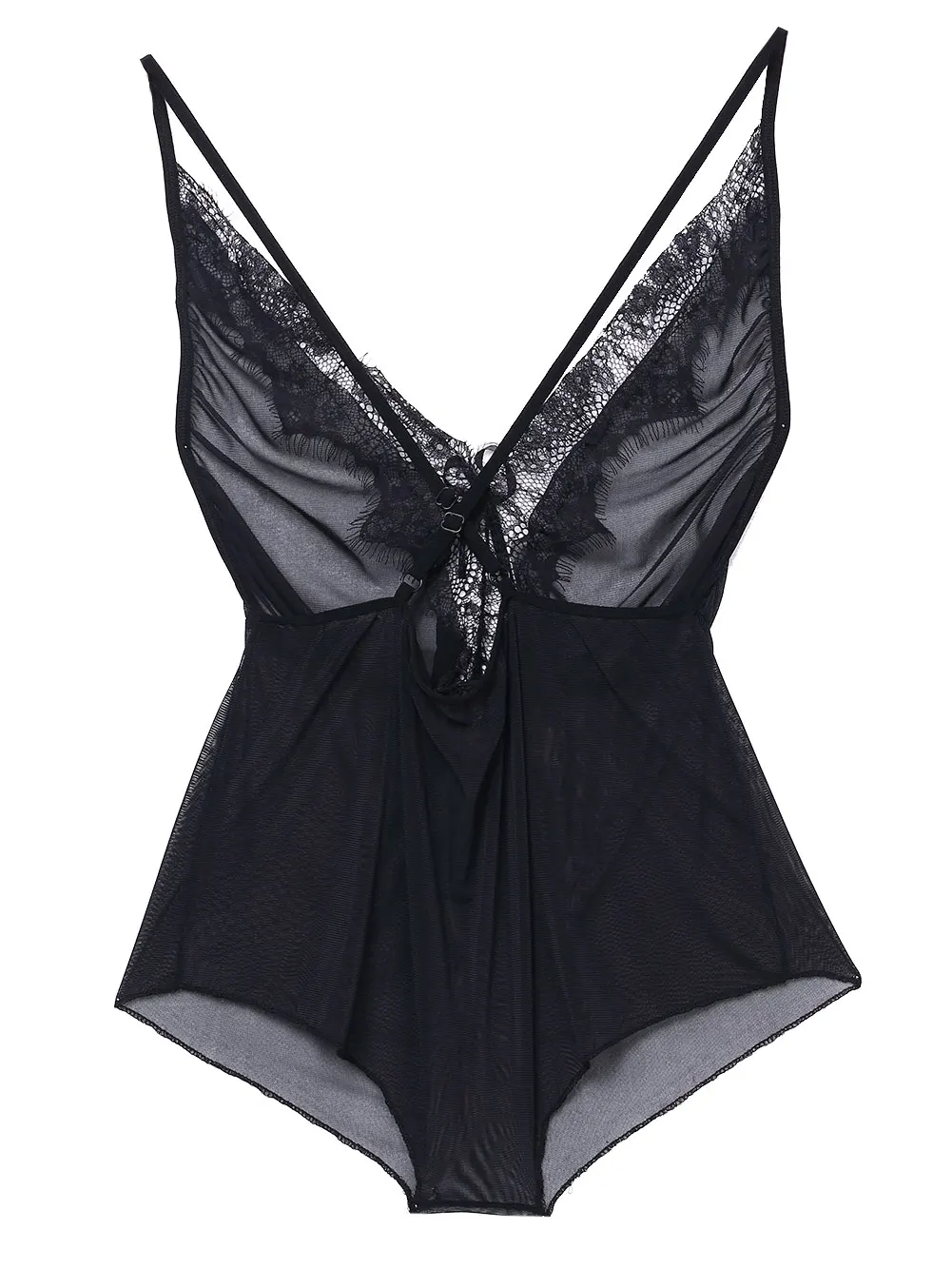 Sexy Women Lingerie Black Lace Babydolls & Chemises Intimate Sleepwear