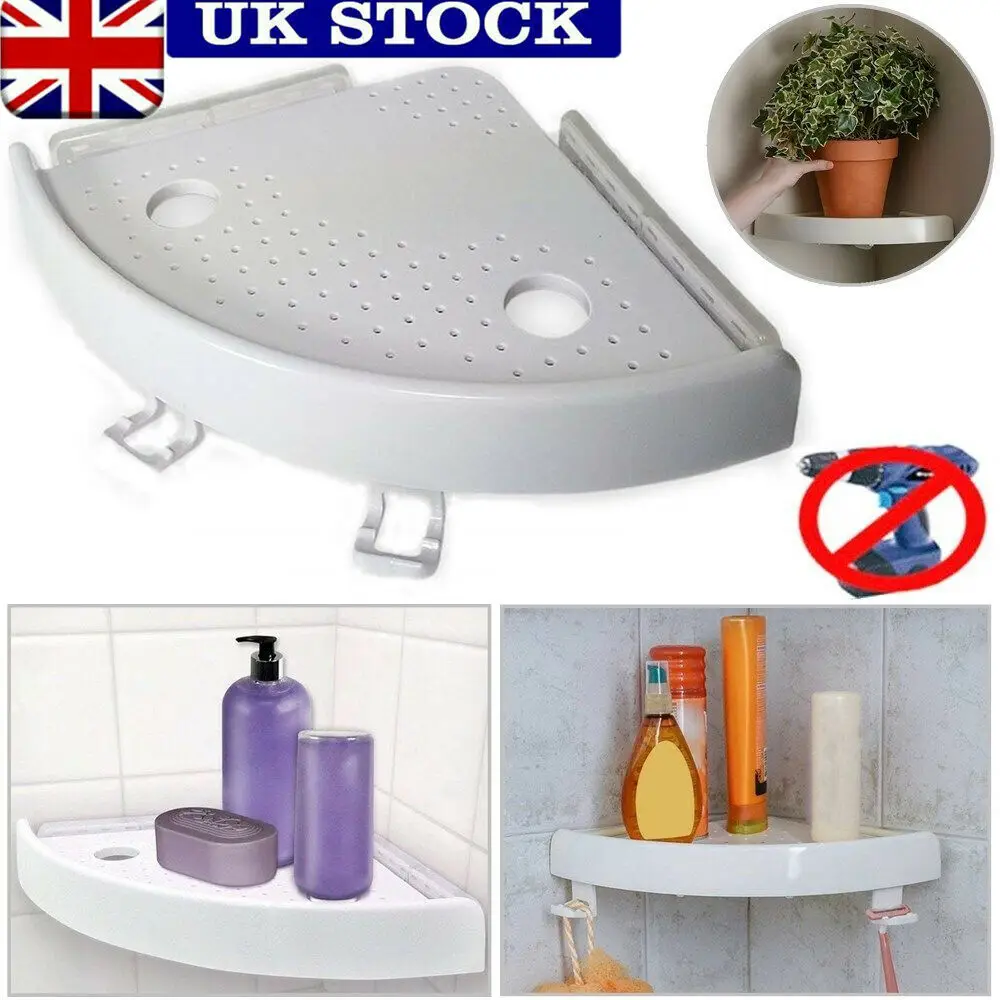 

Bathroom Triangular Shower Shelf Corner Bath Storage Holder Organizer Rack