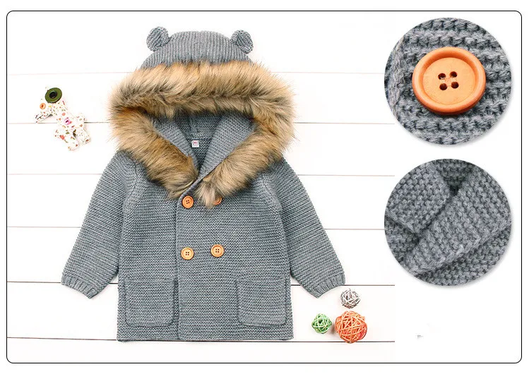 Camisola do Bebê para Meninos Outono com Capuz Colar de Malha da Criança do Bebê das Meninas dos Meninos Jaqueta e Cabolsa Cardigan Falso Camisola Menina Pullover 13 Mamãe e Bebê