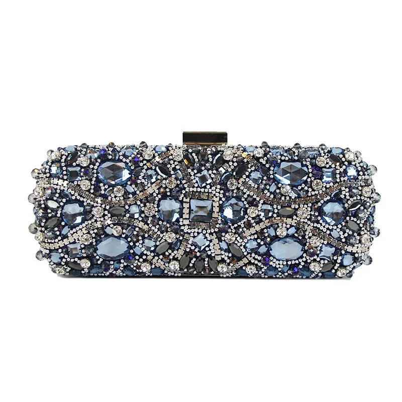 

2018 Vintage Day Clutch with Bling Rhinestones for Women, Crystal Clutch with Detachable Chain, Evening Bag