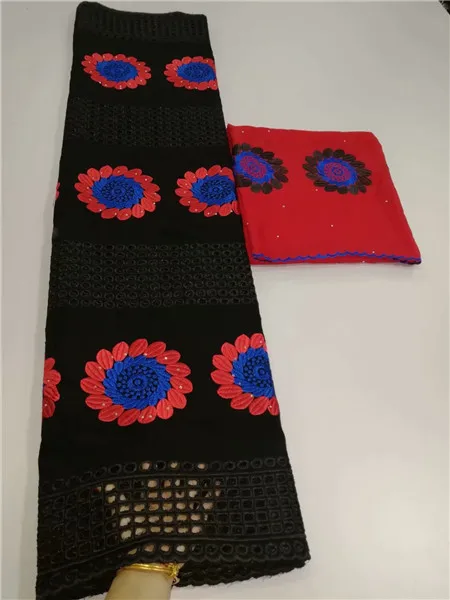 

Elegant African cotton lace fabric embroidery Swiss voile lace material for party dress set YCV5(5+2y)