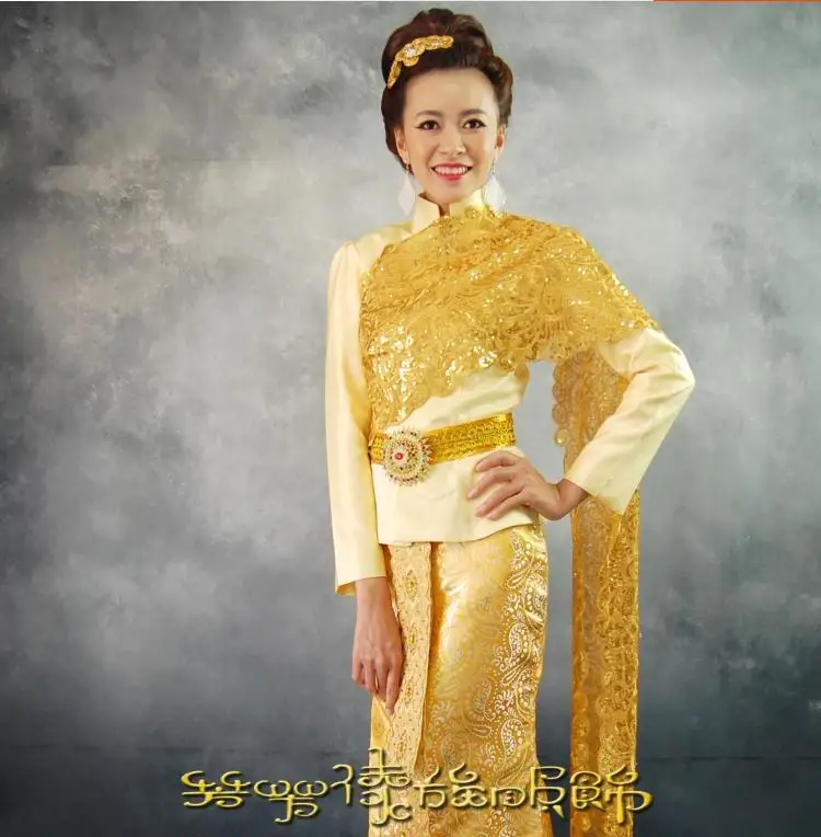 THAI DANCE DRESS RAMTHAI TRADITIONAL COSTUME FESTIVAL DANCING CHAKRI T1