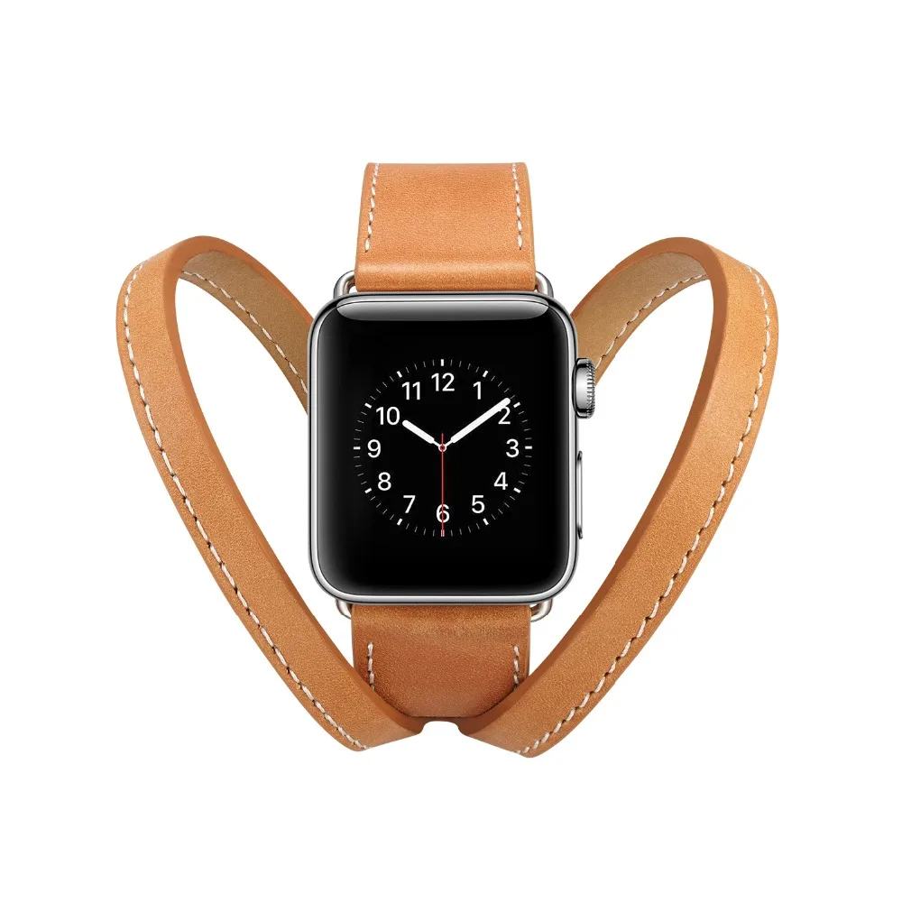 Ремешок браслет из воловьей кожи для Apple Watch 38 мм 40 42 44 iWatch Series 2 3 4 5 натуральная