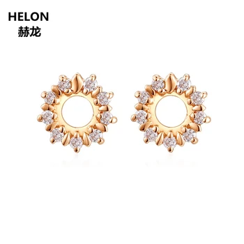 

SI/H 100% Natural Diamonds Stud Earrings for Women Solid 14k Rose Gold Unique Earrings Trendy Party Fine Jewelry Gift