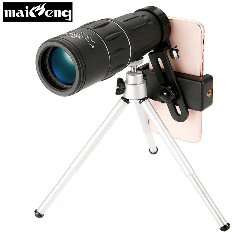

Professional 10X42 HD Vision Monocular High power Telescope Portable for Camping Bird-watching with Smartphone holder and Tripod