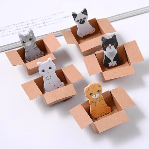 

1 Piece Kawaii Cute Cat Sticky Memo Pad Notes Message Post Notepads Bookmark School Student Office Stationery Home Decorations