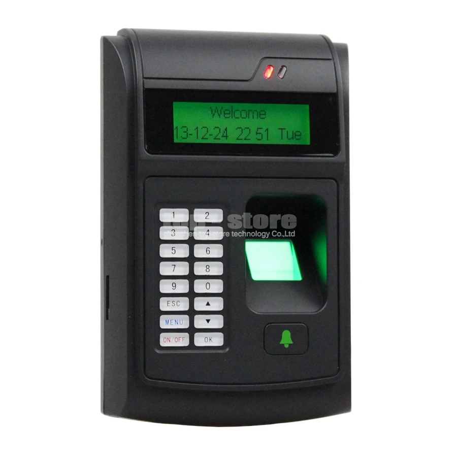 

DIYKIT LCD Biometric Fingerprint PIN Code Door Lock Access Control + 125KHz RFID ID Card Reader Keypad USB / Door Bell Button
