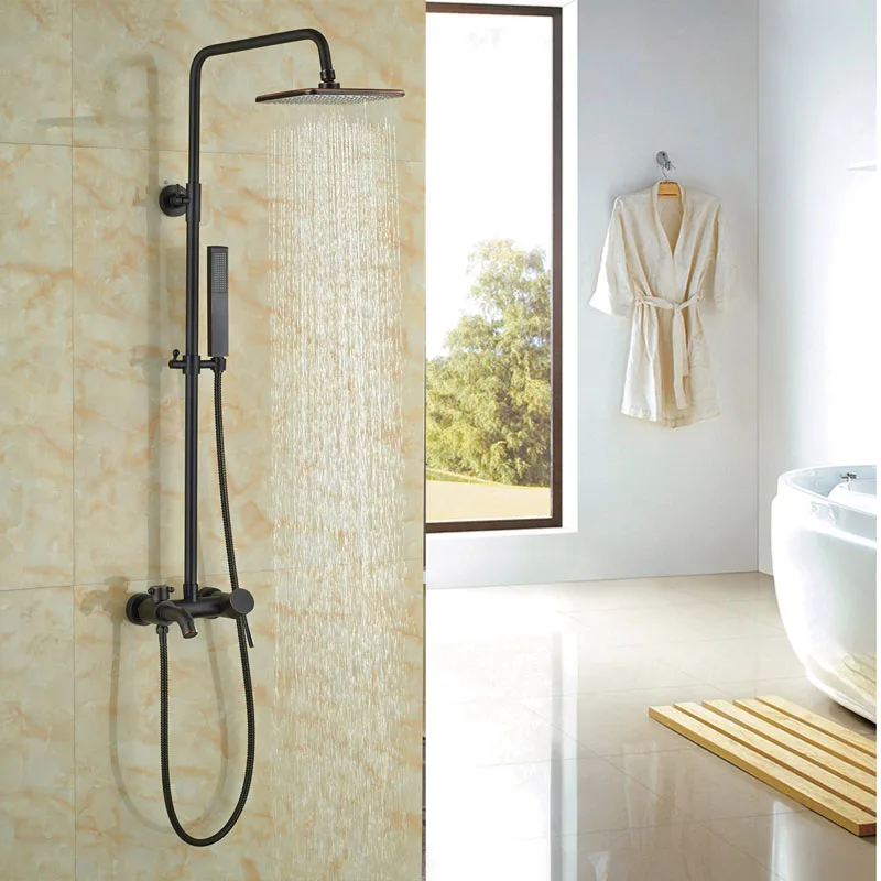 Oil Rubbed Bronze Rainfall Shower Units Single Lever With Hand Shower