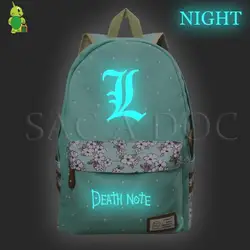 Аниме Death Note яркий рюкзак обувь для девочек цветок волна точка школьный рюкзак ноутбука дорожные сумки L убийца косплэй