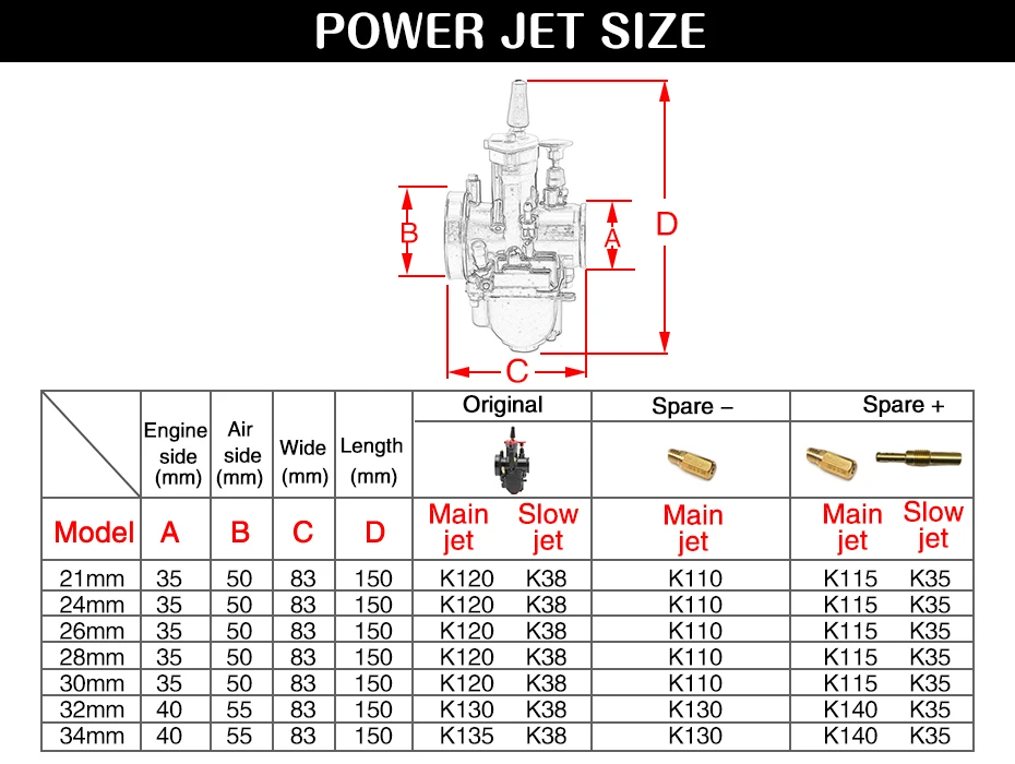 Alconstar-черный цвет 21 24 26 28 30 32 34 мм MIKUNI мотоцикл Карбюратор с мощностью Jet 2 T/4 T двигатель внедорожный кафе гонщик ATV