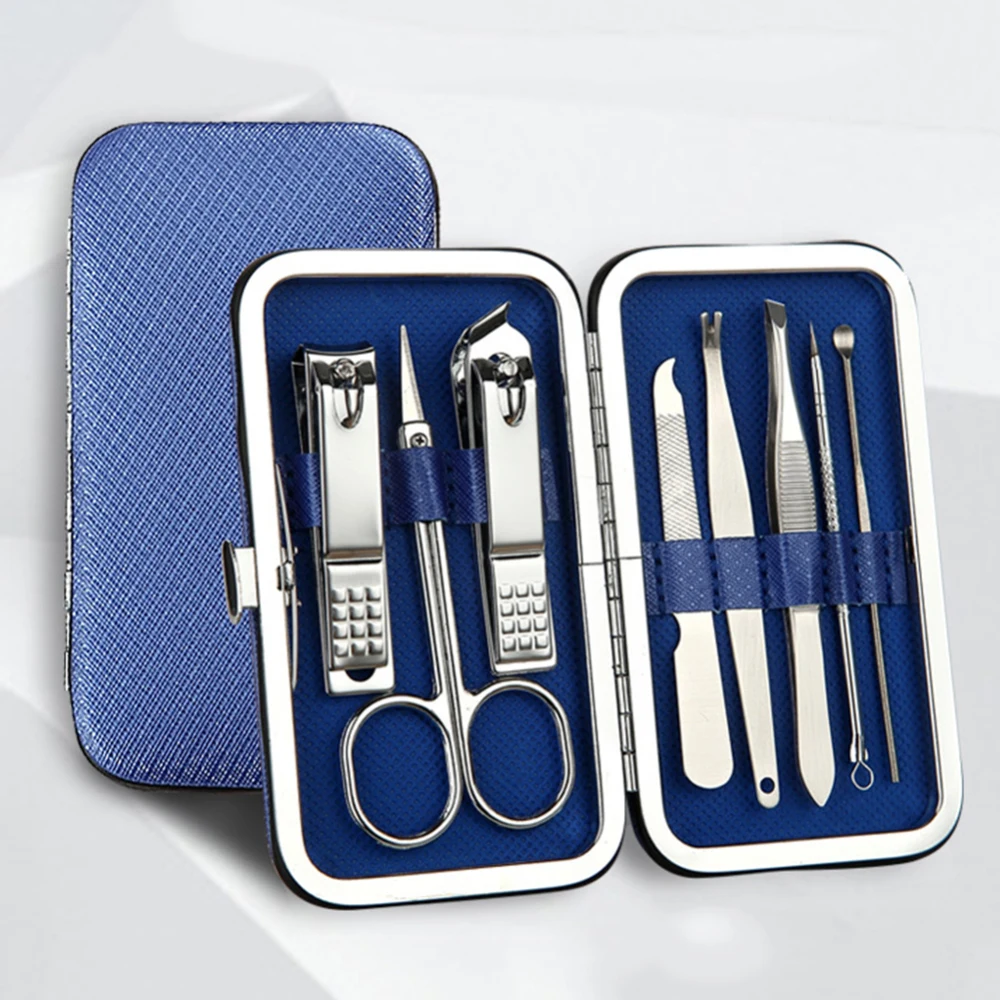 15Pcs Toe Nail Clippers Nail Cutter Trimmer Ear Pick Grooming Kit Manicure Set Podiatry Pedicure Care Tool Dropshipping J11 - Цвет: Blue