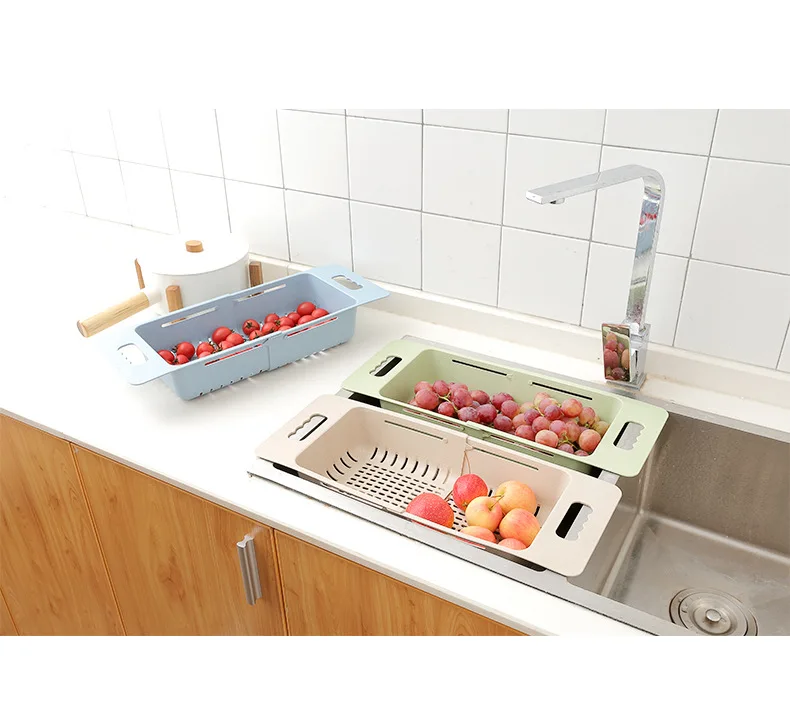 HOMETREE Выдвижная решетка для слива раковины помещается посуда полка блюдо для фруктов хранения овощей посуда чашки кухонные аксессуары H852