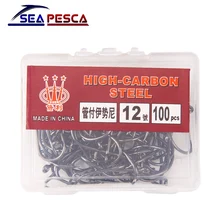 SEAPESCA 100pcs/lot Excessive Carbon Metal Fishing Hook Pesca Jig Head Fishing Hooks with Gap Carp Fishing Sort out Field JK415