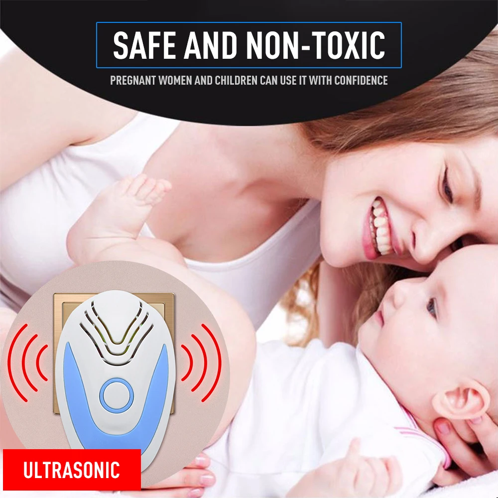 

Ultrasonic Pest Reject Repeller Electronic Control Ant Bugs Fleas Spider Mice Rats Pest Repellent Insect Killer Repeller Tool