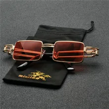 MINCL Новые квадратные солнцезащитные очки для женщин Ретро Мужские брендовые Дизайнерские мужские панк Солнцезащитные очки винтажная металлическая оправа стекло конфетного цвета NX
