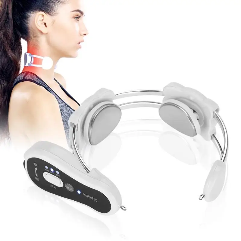 Wireless Heating Neck Shoulder Massager Magnetic Acupuncture Therapy Relax Cervical Treatment Muscle Stimulator USB Charging