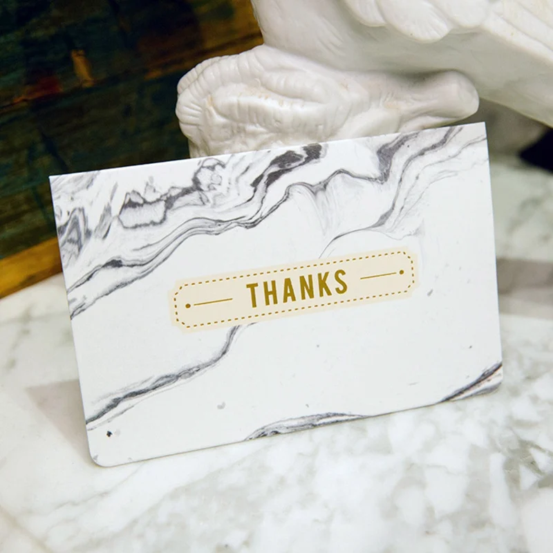 

1PC Fashion Gold Birthday Card Marble Cards With Envelope Gift Christmas New Year Thank You Greeting Card