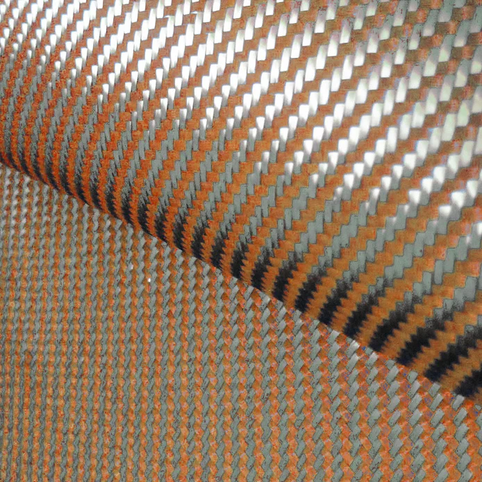 Buy 200gsm 1100D Orange Kevlar & 3K Carbon fiber mixed