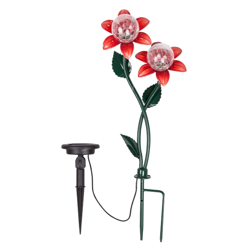 

Solar flower wedge panel night light out door art lawn lamp