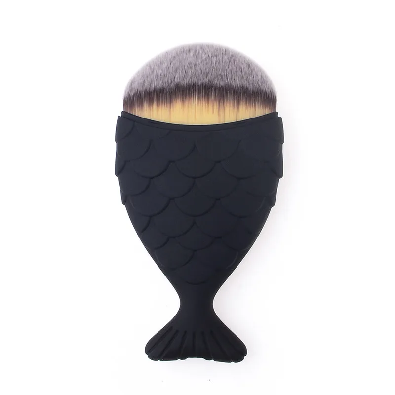 

1Pc Professional Mermaid Shape Makeup Brush Foundation Cosmetic Fish Brush Makeup Tools Brochas Para Maquillaje Powder Brush 29