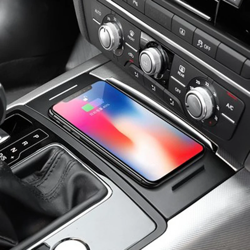 Для Audi A6 C7 A7 2012-, автомобильное QI Беспроводное зарядное устройство для телефона, держатель для телефона, зарядная панель, аксессуары для iPhone 8 X