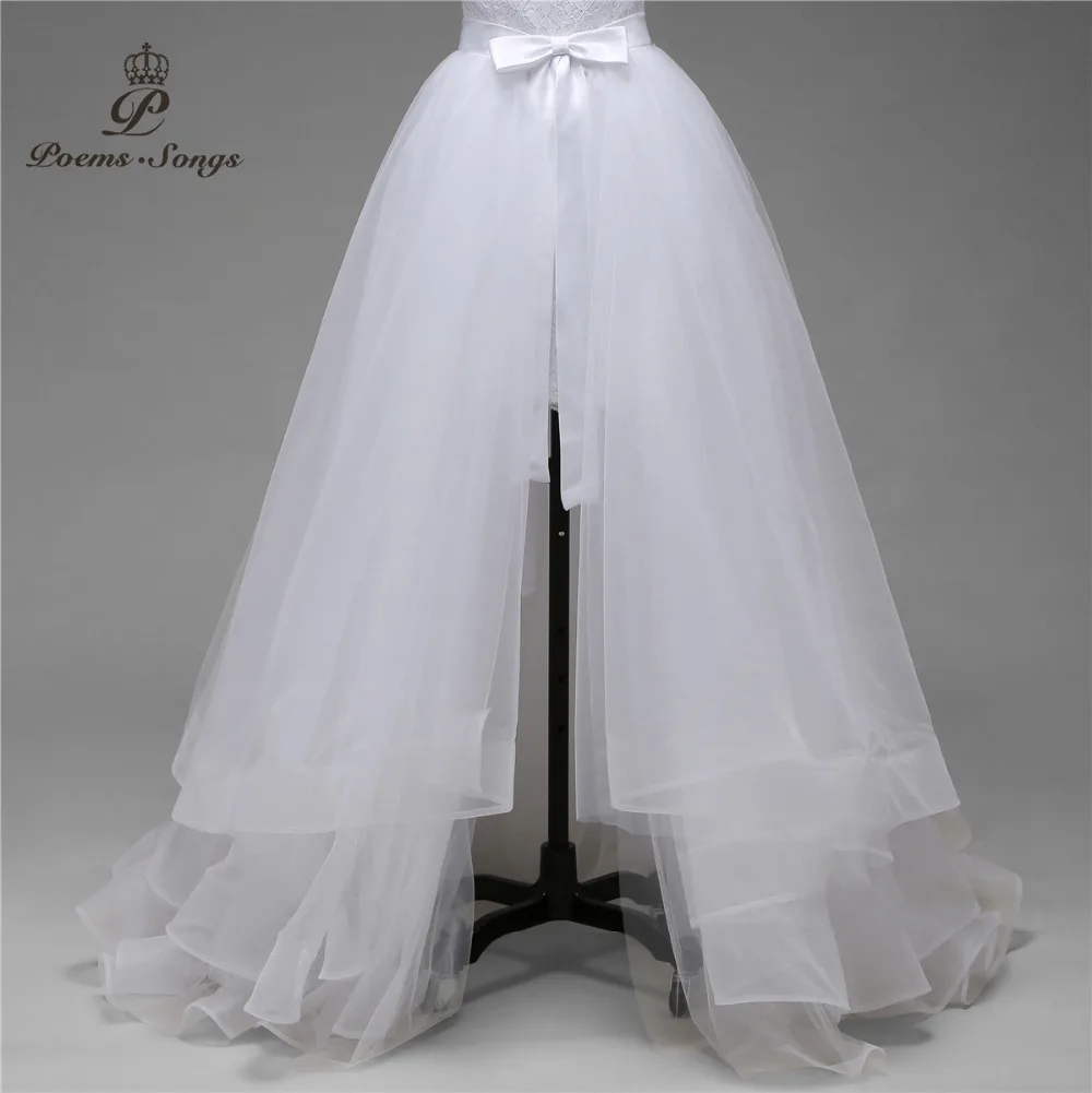 

Free shipping high quality only sale fives layers of silky organza detachable train not included wedding dress