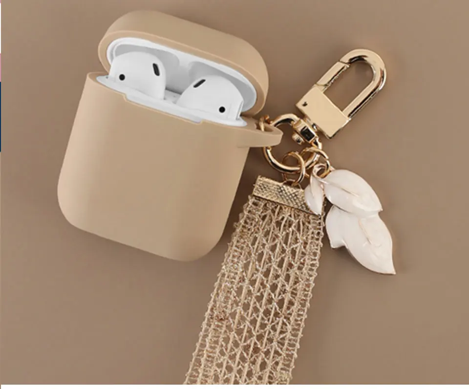 Роскошный стильный силиконовый чехол для Apple Airpods 1 2 чехол Защитная крышка Bluetooth чехол для наушников коробка для зарядки сумка Украшение
