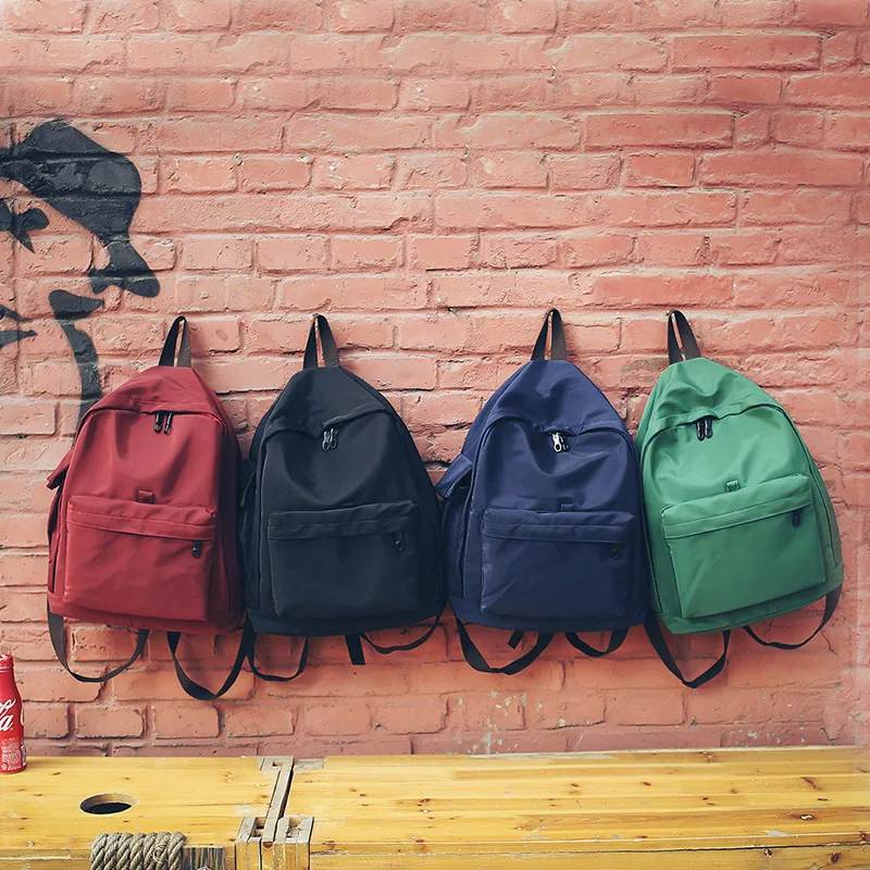 

Fashion Preppy Style School Bags Backpacks Women Men 2018 Winter New Fashion Female Male Solid Color Casual Shoulder Bags