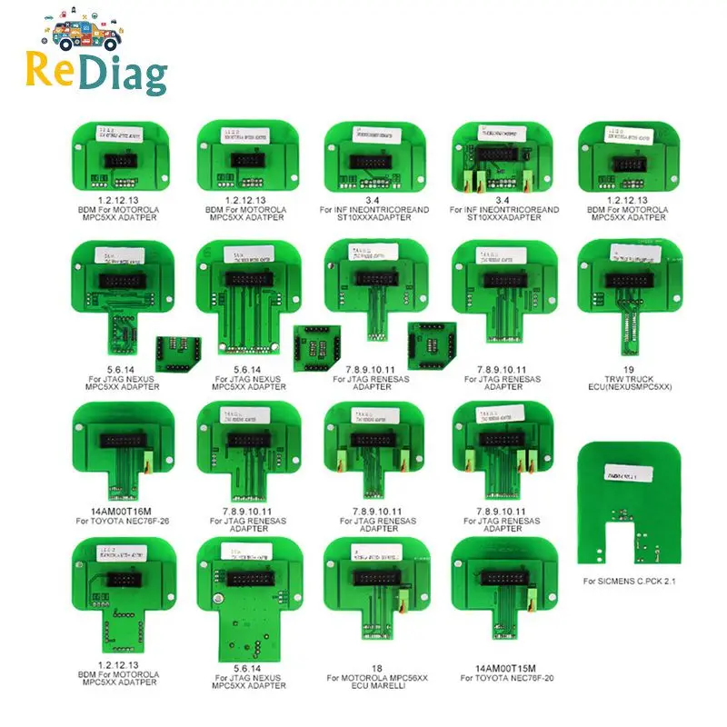 BDM зонд 22 шт. Полный Адаптеры для KTAG KESS KTM Dimsport Denso, Marelli, Bosch, Siemens работает светодиодный Матрица для режима отладки для центрального блока