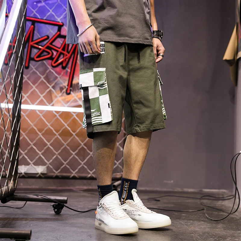 Мужские шорты спортивные хип-хоп Уличная летняя Военная хлопковая мужские бермуды m-xxxl с карманом повседневные мужские мешковатые шорты