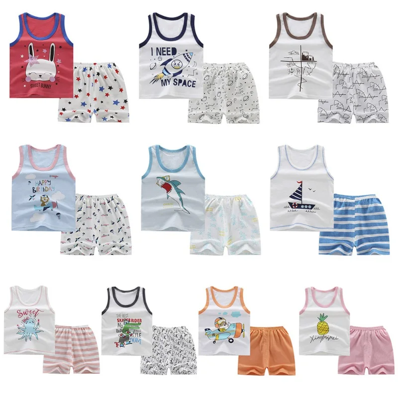Детская одежда; коллекция года; летний детский жилет без рукавов для девочек; топ; футболка+ шорты; повседневные комплекты одежды; комплекты одежды для маленьких мальчиков