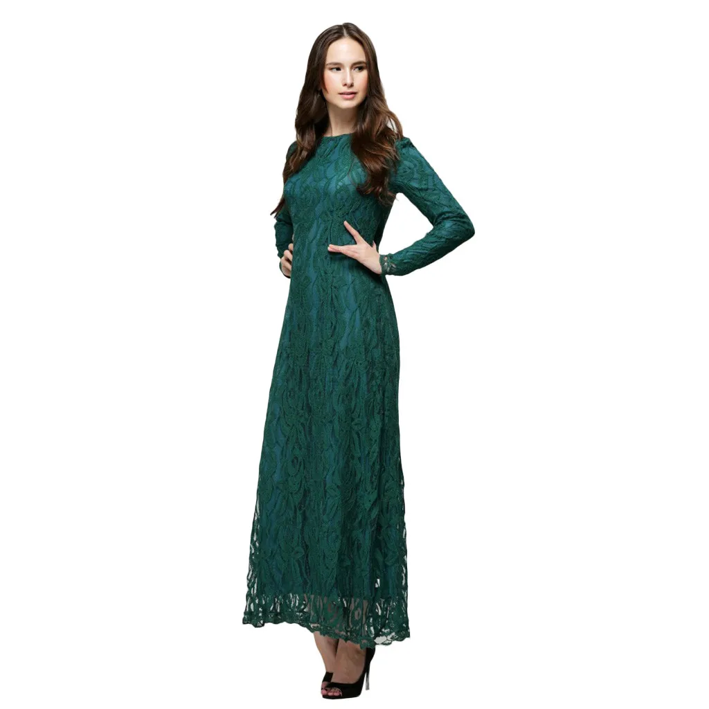 Женское мусульманское платье с жемчугом Abaya свободное однотонное мусульманского