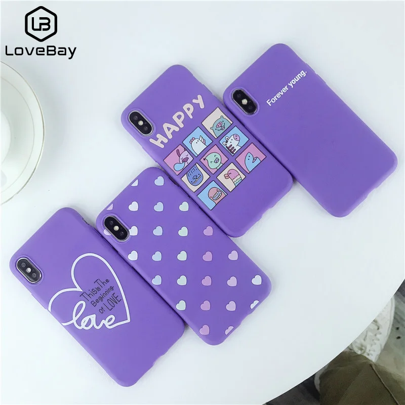 

Lovebay Cute Love Heart For iPhone 5 5S X 6s 6 7 8 Plus XS Max XR Mobile Phone Shell Personality Soft Case Cover Capa Fundas New