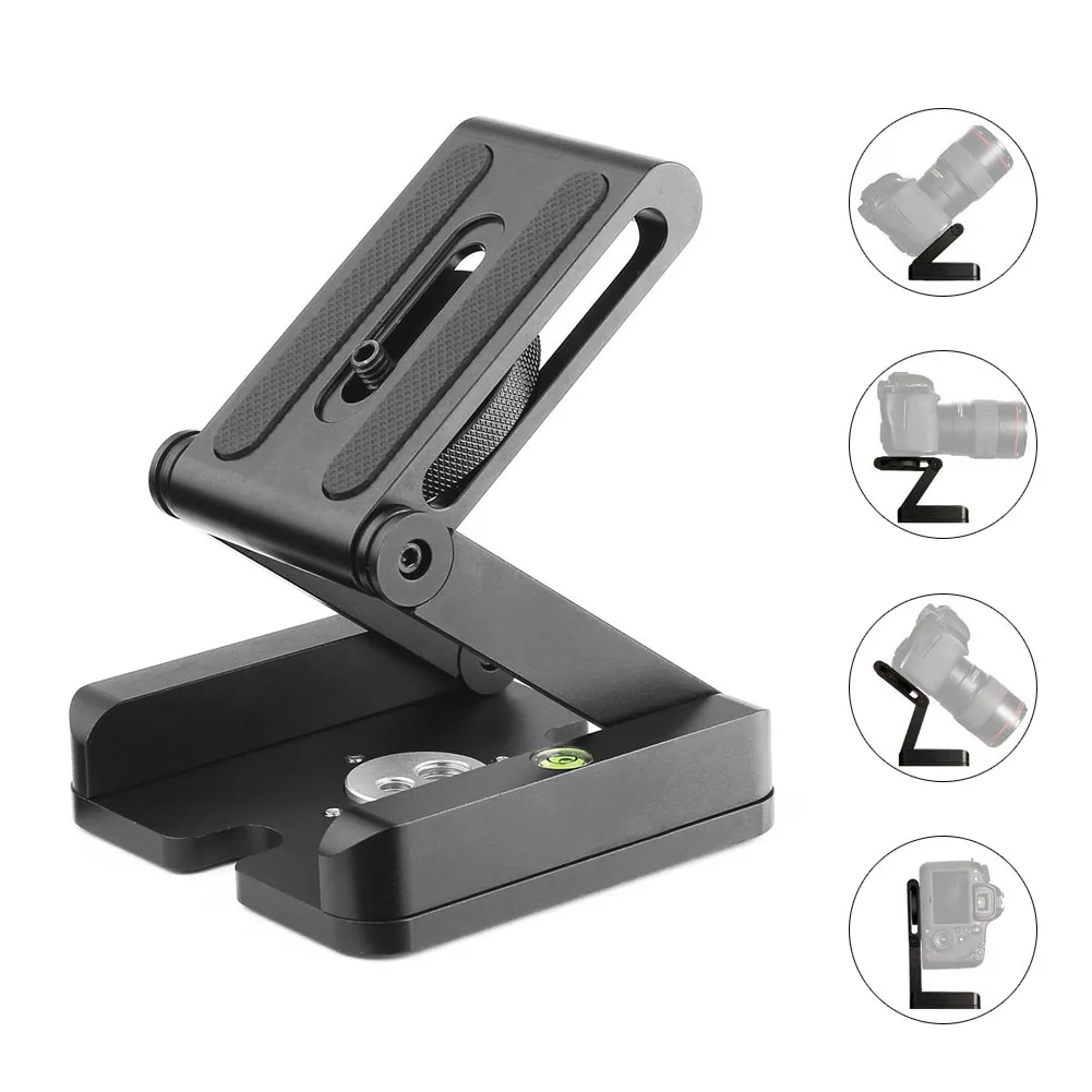 

Newly Aluminum Alloy Fold Z Flex Tilt Head Camera Bracket Quick Release Plate Tripod for Canon Nikon Sony DC128