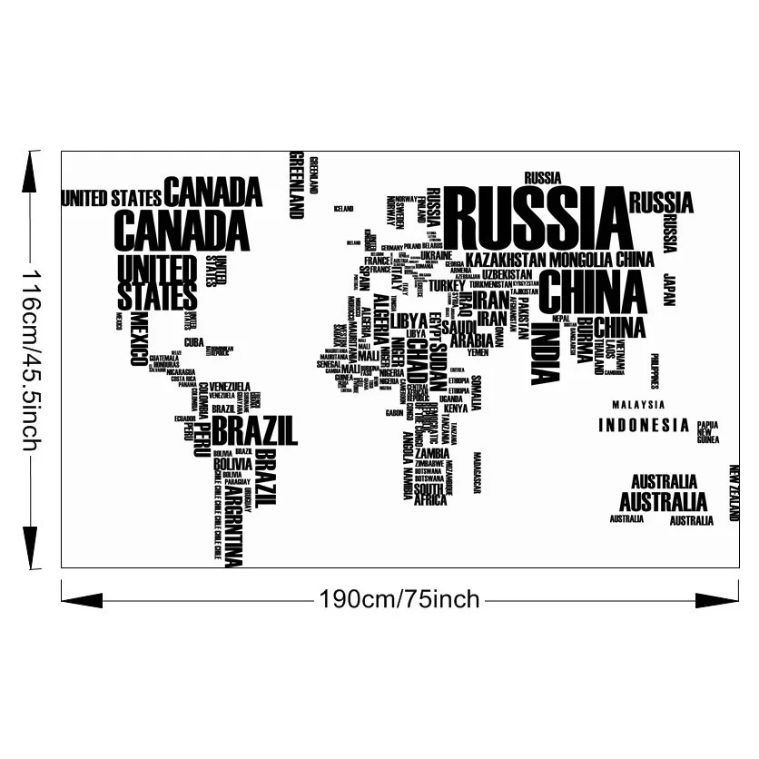 Художественная Наклейка на стену карта мира название страны для гостиной комнатные обои декоративные наклейки s спальня домашний Декор