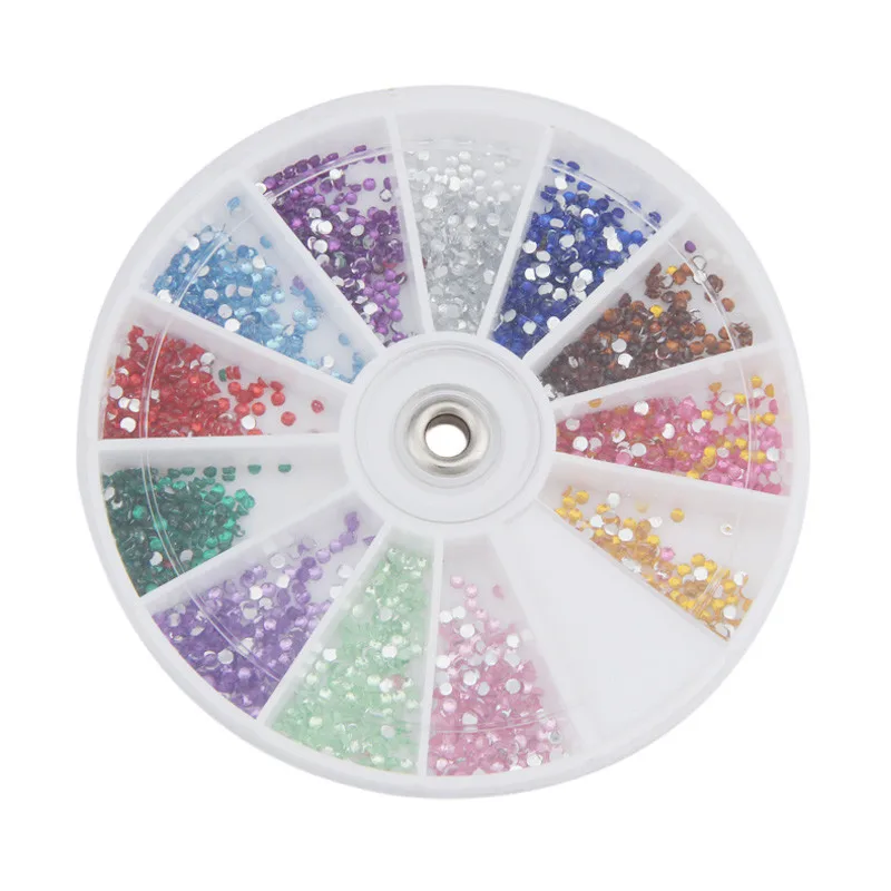 OutTop 1200 шт. 12 Цвет 1 5 мм Разноцветные Блестки для ногтей Для женщин Nail Art Rhinestone 2018