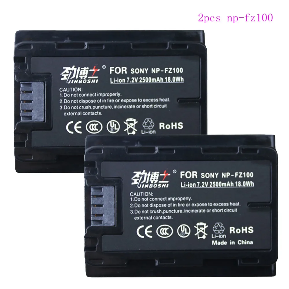 

2X NP FZ100 NP-FZ100 FZ100 npfz100 Battery batteries for Sony NP FZ100 Battery For Sony A9, A7R III, A7 III DSLR Camera 2500mAh